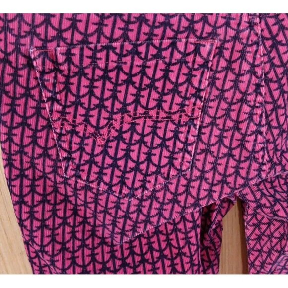 Vineyard Vines Size 4 Womens Corduroy PantsPink Anchor Novelty Print‎ Slim Leg - Picture 6 of 7